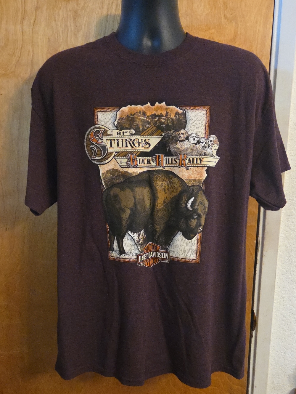 2021 81st Sturgis Harley Davidson Black Hills Rally  Buffalo Graphic Tee XL